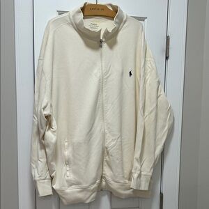 Ralph Lauren Cream Performance Zippered Sweatshirt